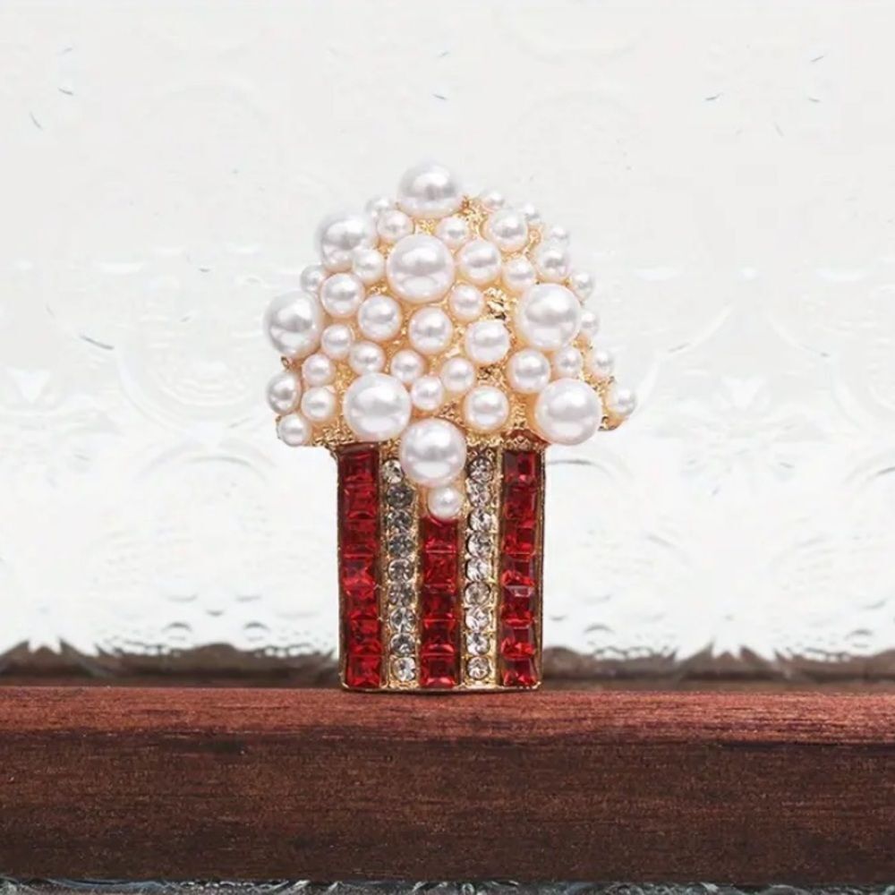 ✨🆕✨ Retro Creative Full Rhinestone Popcorn Brooch✨ - Picture 4 of 10
